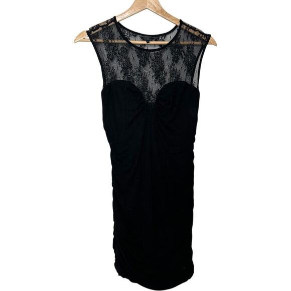 Guess Los Angeles Witchy Black Lace Ruched Bodycon Dress (L) - Picture 9 of 16